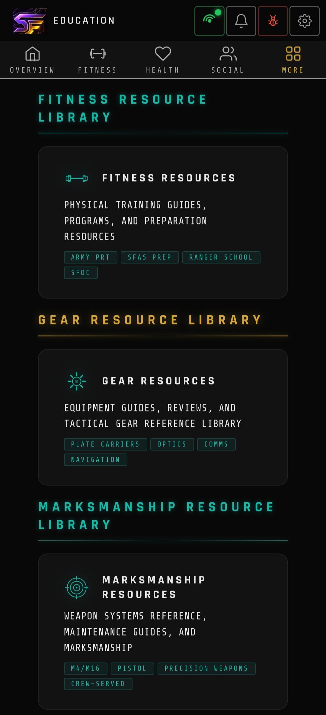 Education Resource Library — Mobile