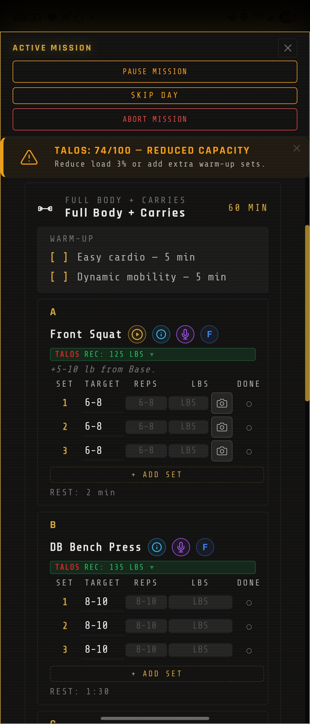 Active Mission Session — Mobile