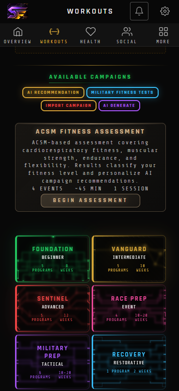 Training Programs — Mobile